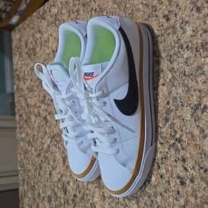 Nike White and Gold Athletic Shoes